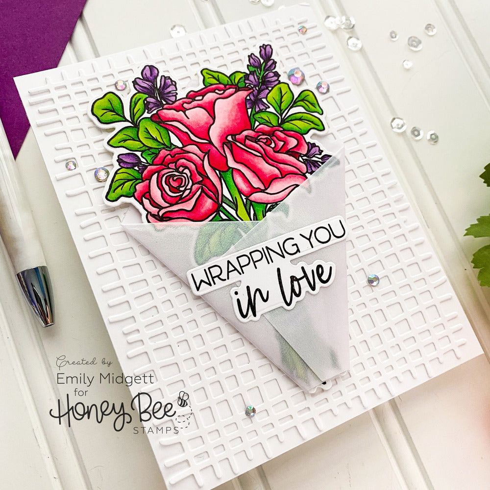 Floral Bouquet Wrap - Honey Cuts - Stand - Alone Dies - Honey Bee Stamps
