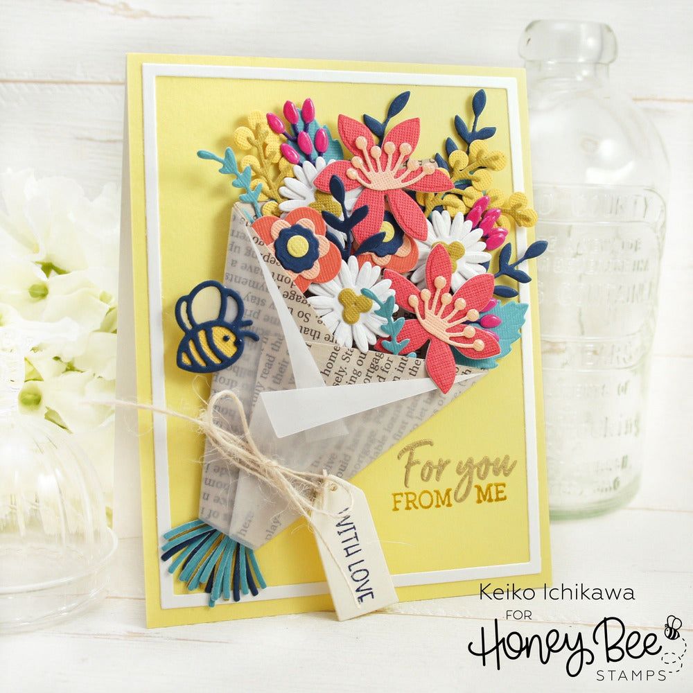 Floral Bouquet Wrap - Honey Cuts - Stand - Alone Dies - Honey Bee Stamps