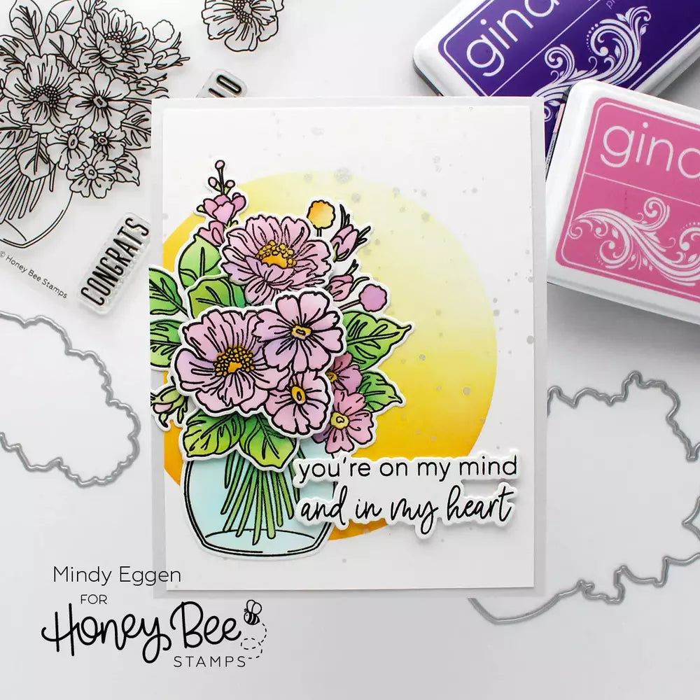 Floral Vase - A2 Coordinating Stencil Set of 6 - Honey Bee Stamps