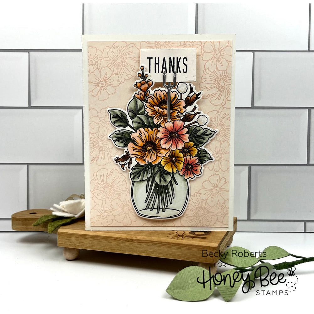 Floral Vase - A2 Coordinating Stencil Set of 6 - Honey Bee Stamps