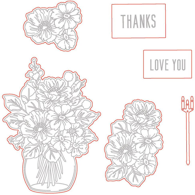 Floral Vase - Honey Cuts - Honey Bee Stamps