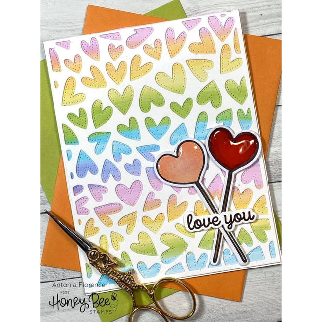Fluttering Hearts Cover Plate - Honey Cuts - Honey Bee Stamps