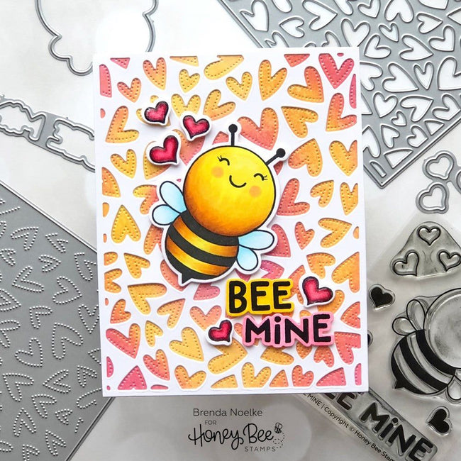 Fluttering Hearts Pierced Cover Plate - Honey Cuts - Honey Bee Stamps
