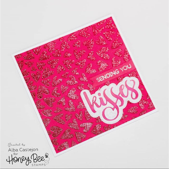 Fluttering Hearts - Set of 2 Background Stencils - Honey Bee Stamps