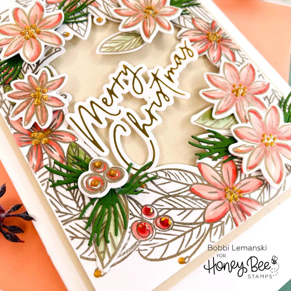 Foil Script: Holiday Hot Foil & Honey Cuts Dies - Retiring - Honey Bee Stamps