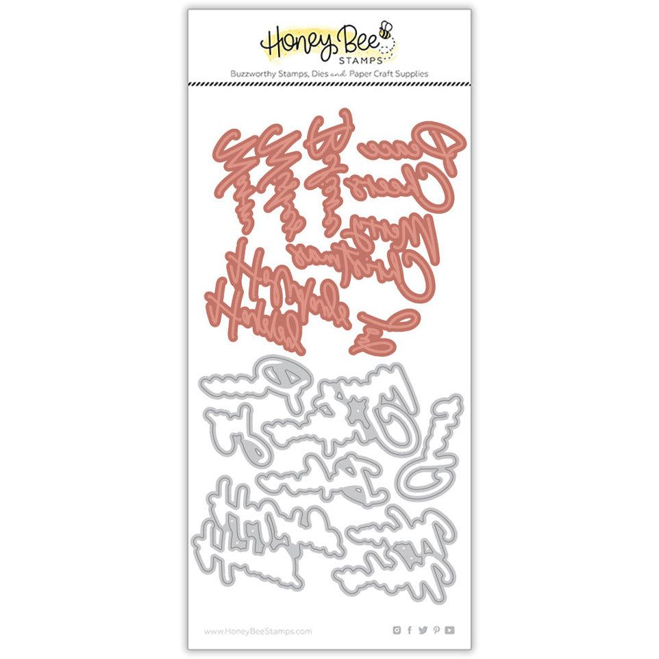 Foil Script: Holiday Hot Foil & Honey Cuts Dies - Retiring - Honey Bee Stamps