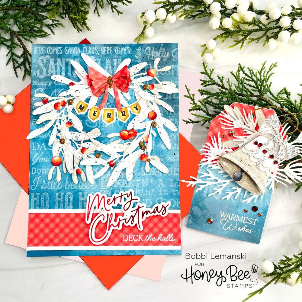 Foil Script: Holiday Hot Foil & Honey Cuts Dies - Retiring - Honey Bee Stamps
