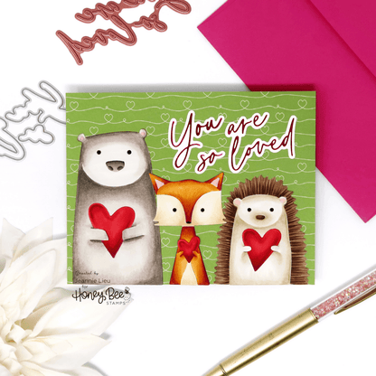 Foil Script: Love Hot Foil, Letter Press and Honey Cuts Dies - Retiring - Honey Bee Stamps