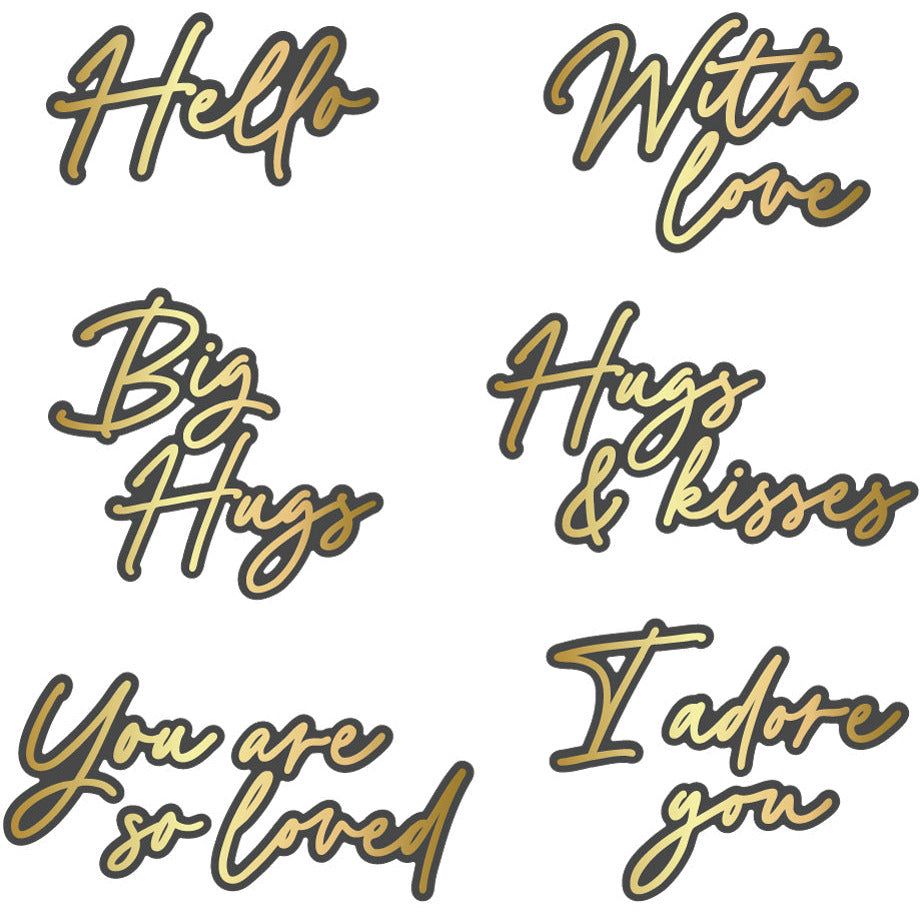 Foil Script: Love Hot Foil, Letter Press and Honey Cuts Dies - Retiring - Honey Bee Stamps