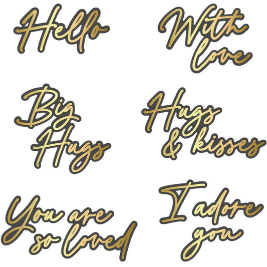 Foil Script: Love Hot Foil, Letter Press and Honey Cuts Dies - Retiring - Honey Bee Stamps