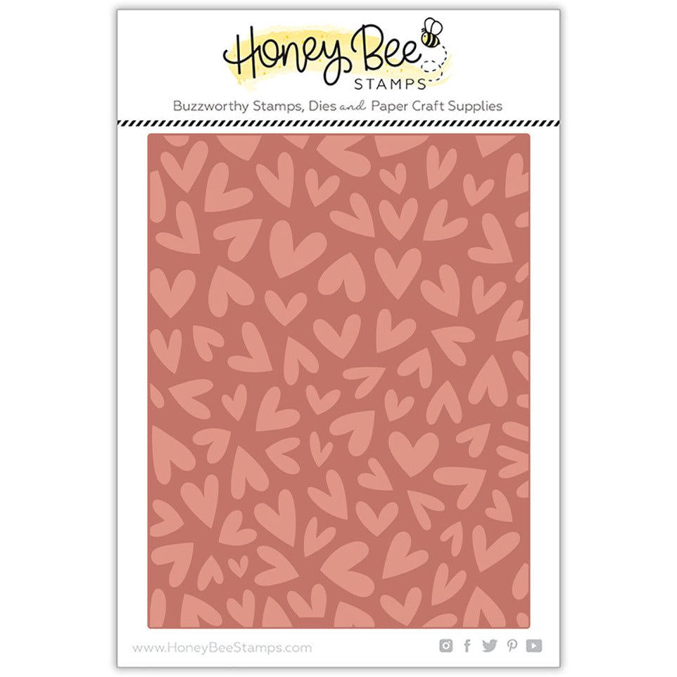 Foiled Fluttering Hearts A2 Cover Plate, Hot Foil Plate and Letter Press Plate - Retiring - Honey Bee Stamps