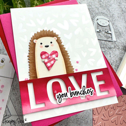 Foiled Fluttering Hearts A2 Cover Plate, Hot Foil Plate and Letter Press Plate - Retiring - Honey Bee Stamps