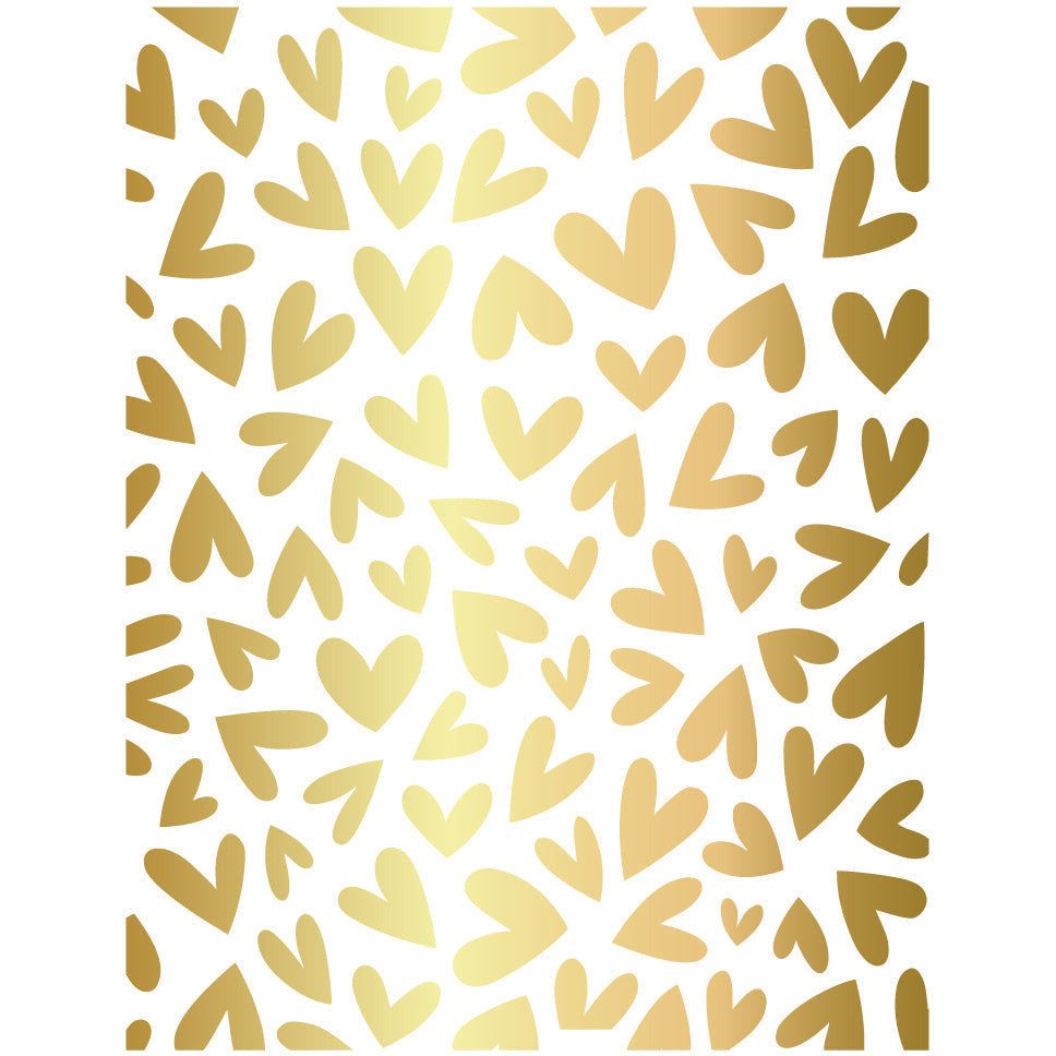 Foiled Fluttering Hearts A2 Cover Plate, Hot Foil Plate and Letter Press Plate - Retiring - Honey Bee Stamps