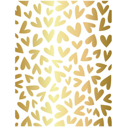 Foiled Fluttering Hearts A2 Cover Plate, Hot Foil Plate and Letter Press Plate - Retiring - Honey Bee Stamps