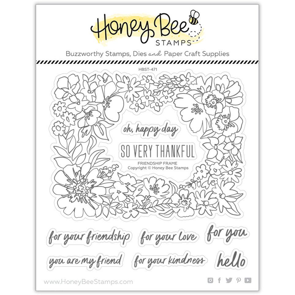 Friendship Frame - 6x6 Photopolymer Stamp Set - Honey Bee Stamps
