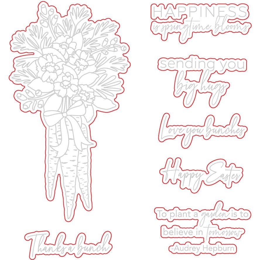 Garden Bouquet - Honey Cuts - Coordinating Dies - Honey Bee Stamps