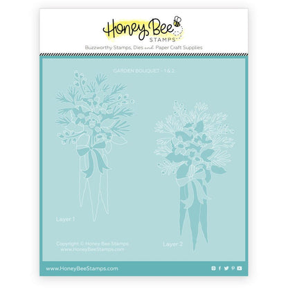 Garden Bouquet - Set of 2 - 6"x6" Coordinating Stencils - Honey Bee Stamps