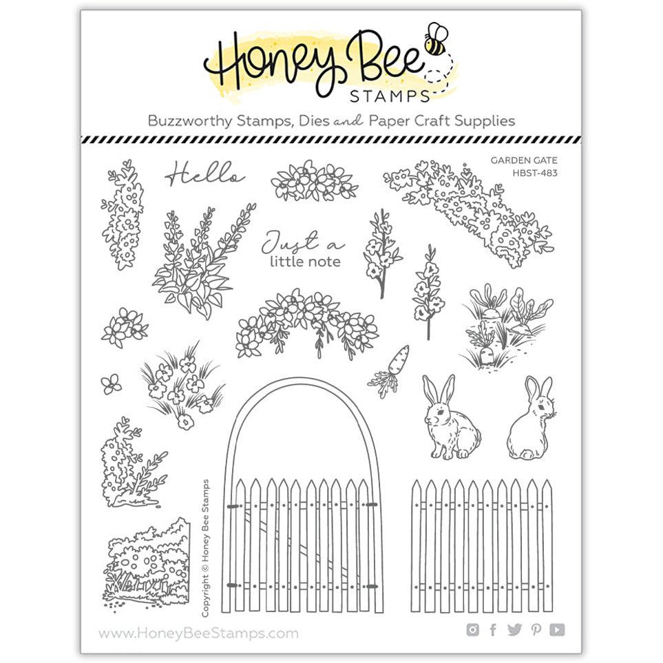 Garden Gate - 6x6 Photopolymer Stamp Set - Honey Bee Stamps