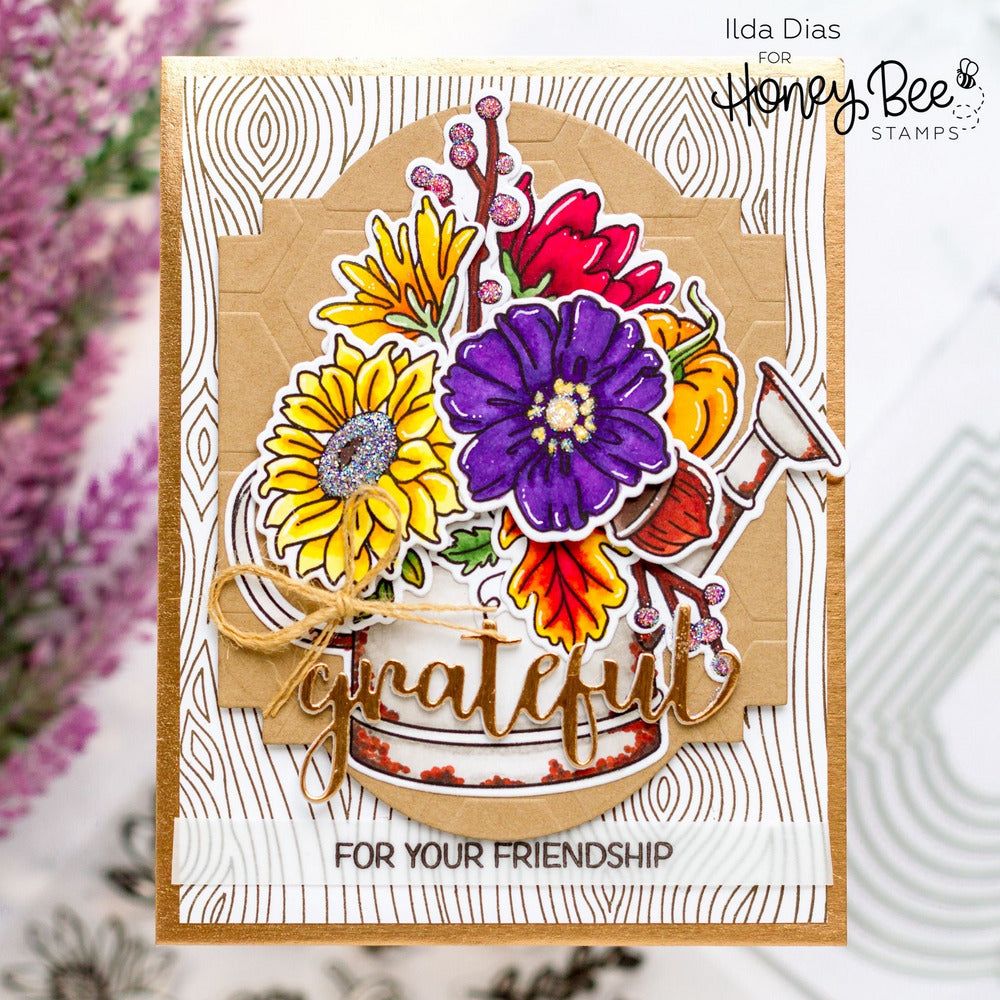 Garden Harvest Florals - 6x6 Photopolymer Stamp Set - Retiring - Honey Bee Stamps