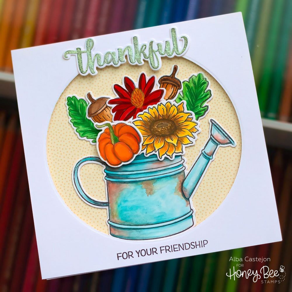 Garden Harvest Florals - 6x6 Photopolymer Stamp Set - Retiring - Honey Bee Stamps