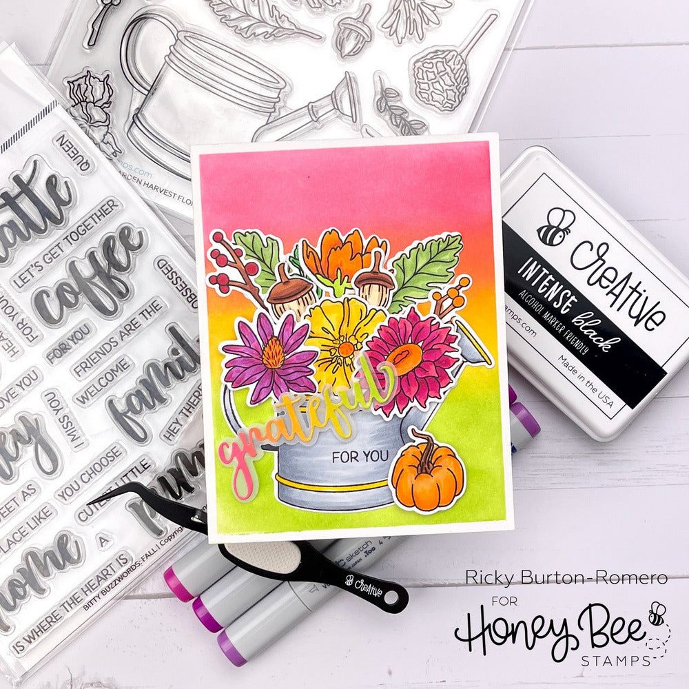 Garden Harvest Florals - 6x6 Photopolymer Stamp Set - Retiring - Honey Bee Stamps