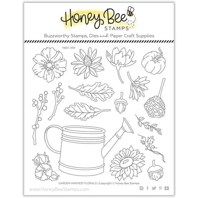 Garden Harvest Florals - 6x6 Stamp Set - Honey Bee Stamps