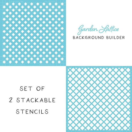 Garden Lattice - Set of 2 - 6"x6" Layering Stencils - Honey Bee Stamps