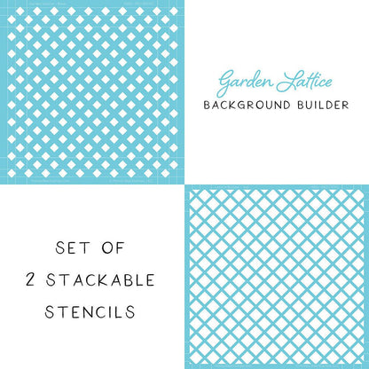 Garden Lattice - Set of 2 - 6"x6" Layering Stencils - Honey Bee Stamps