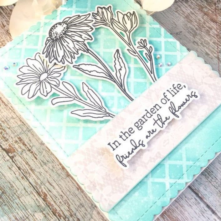 Garden Lattice - Set of 2 - 6"x6" Layering Stencils - Honey Bee Stamps