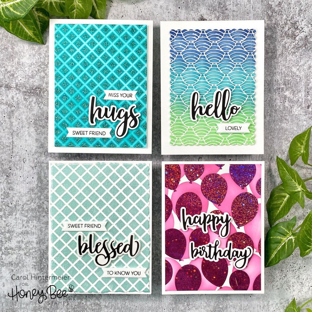 Garden Lattice - Set of 2 - 6"x6" Layering Stencils - Honey Bee Stamps