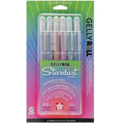 Gelly Roll Stardust Pens - Glittering Colors 6/Pkg - Meteor - Honey Bee Stamps