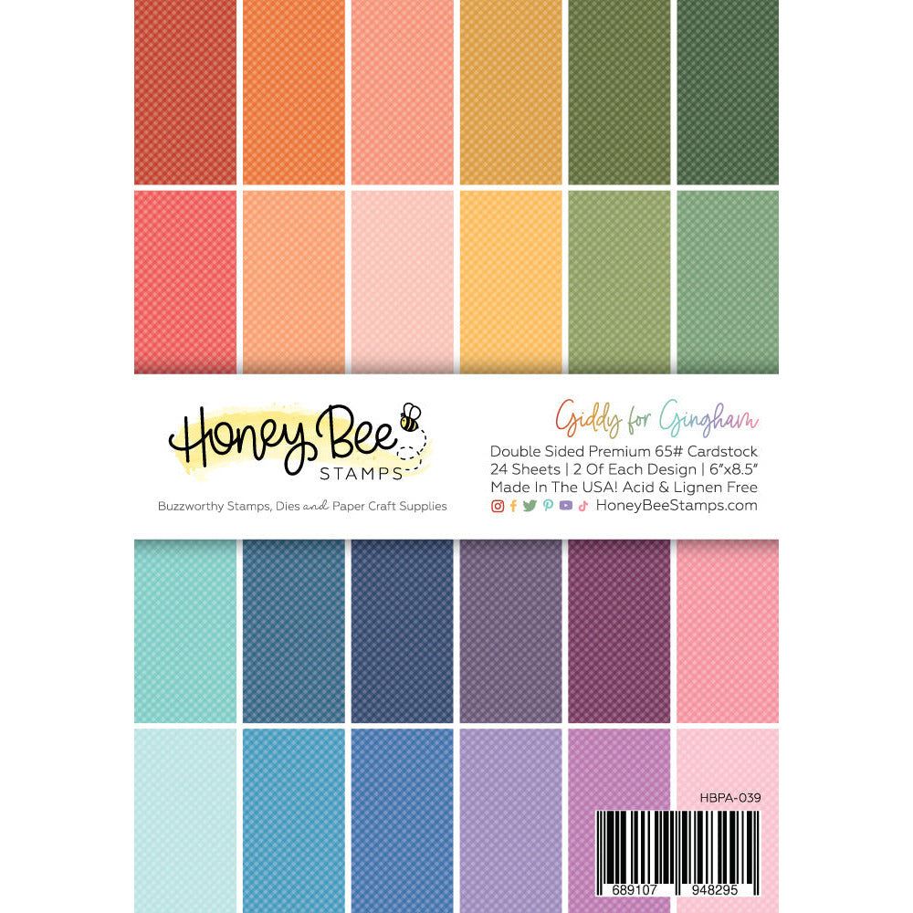 Giddy For Gingham Paper Pad 6x8.5 - 24 Double - Sided Sheets - Honey Bee Stamps