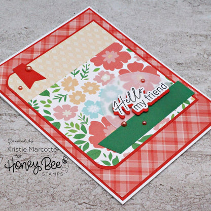 Gingham - Happy Hearts Paper Pad 6x8.5 - 24 Double - Sided Sheets - Honey Bee Stamps