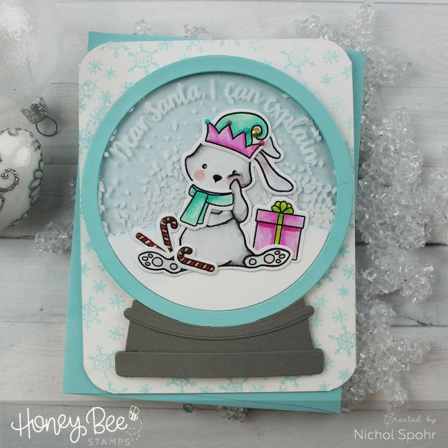 Globe & Ornament Shaker Card - Honey Cuts - Honey Bee Stamps