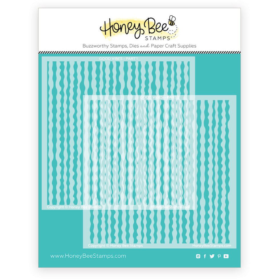 Good Vibes - Set Of 2 - 6"x6" Layering Stencils - Retiring - Honey Bee Stamps
