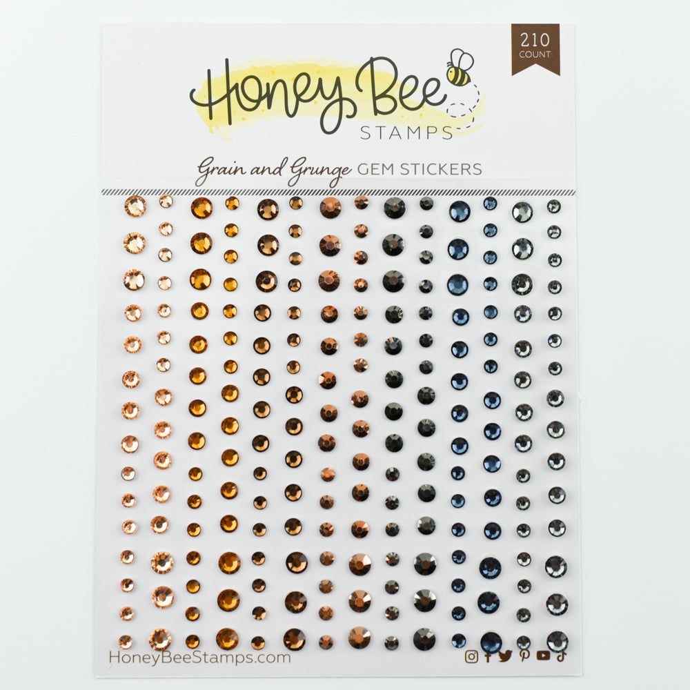 Grain & Grunge Gem Stickers - 210 Count - Honey Bee Stamps