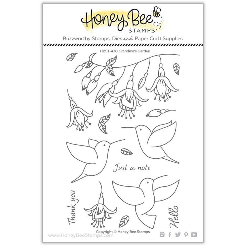 Grandma's Garden - 4x6 Photopolymer Stamp Set - Retiring - Honey Bee Stamps