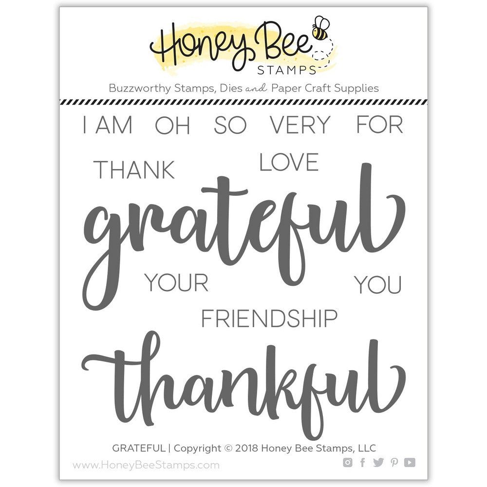 Grateful - 4x4 Stamp Set - Retiring - Honey Bee Stamps