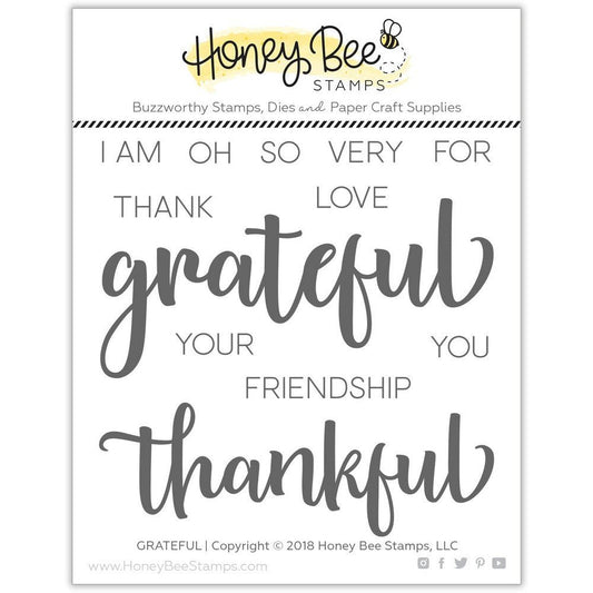 Grateful - 4x4 Stamp Set - Retiring - Honey Bee Stamps