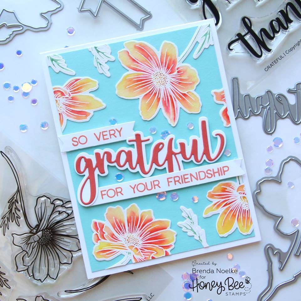 Grateful - 4x4 Stamp Set - Retiring - Honey Bee Stamps