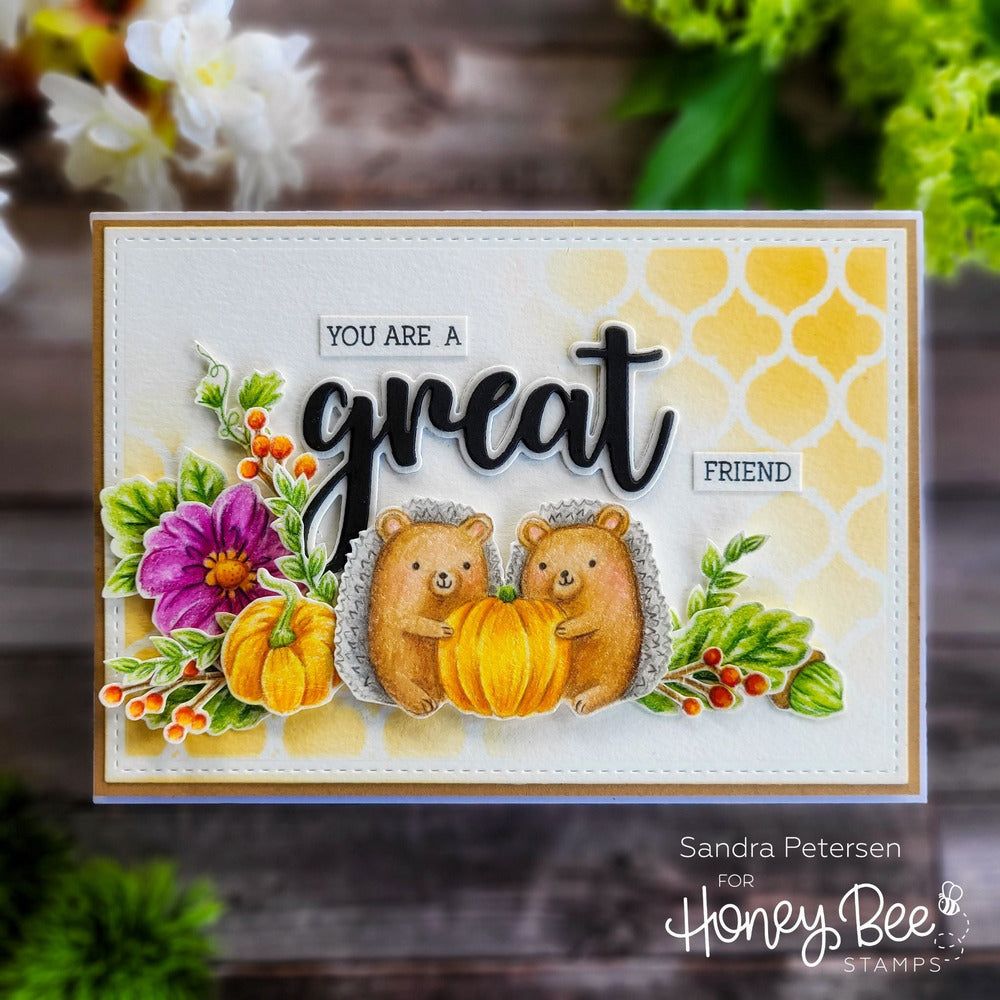 Great - 4x4 Stamp Set and Coordinating Dies Bundle - Honey Bee Stamps