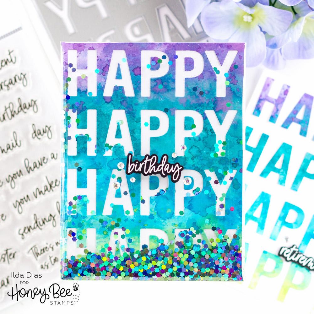 Happy Happy Happy - 6x6 Photopolymer Stamp Set - Honey Bee Stamps