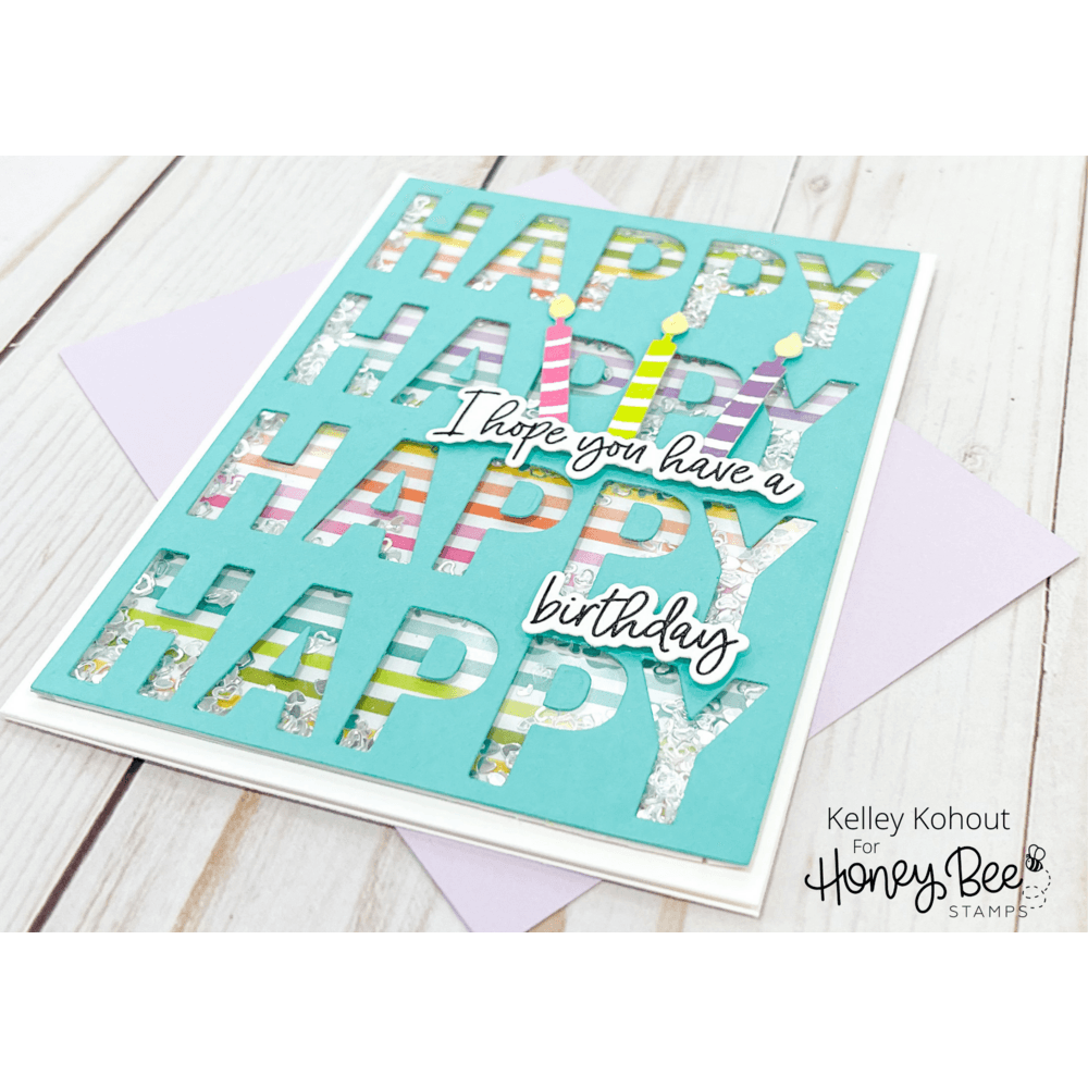 Happy Happy Happy A2 Cover Plate - Honey Cuts Retiring - Honey Bee Stamps