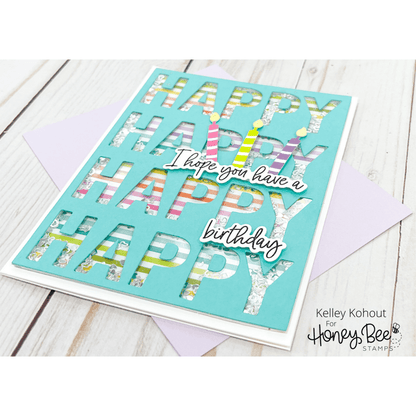 Happy Happy Happy A2 Cover Plate - Honey Cuts Retiring - Honey Bee Stamps