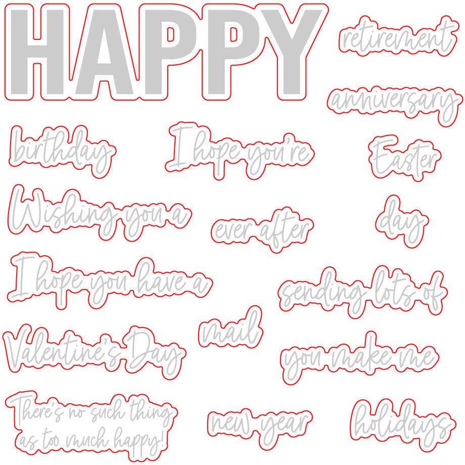 Happy Happy Happy - Honey Cuts - Coordinating Dies - Honey Bee Stamps