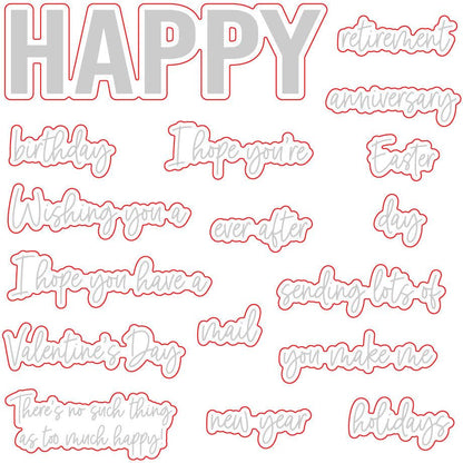 Happy Happy Happy - Honey Cuts - Coordinating Dies - Honey Bee Stamps