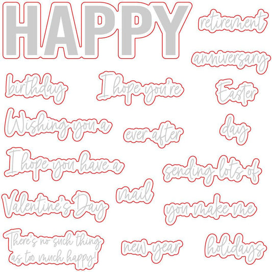 Happy Happy Happy - Honey Cuts - Coordinating Dies - Honey Bee Stamps