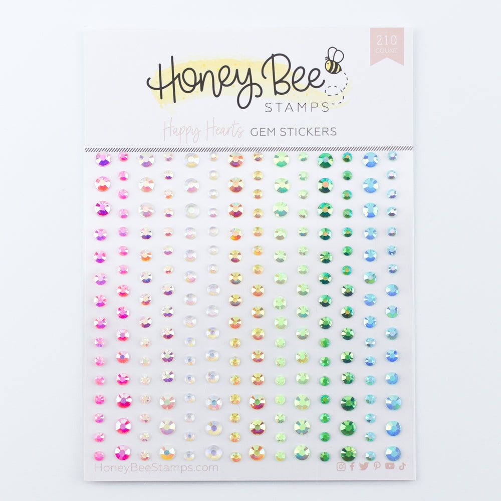 Happy Hearts Gem Stickers - 210 Count - Honey Bee Stamps