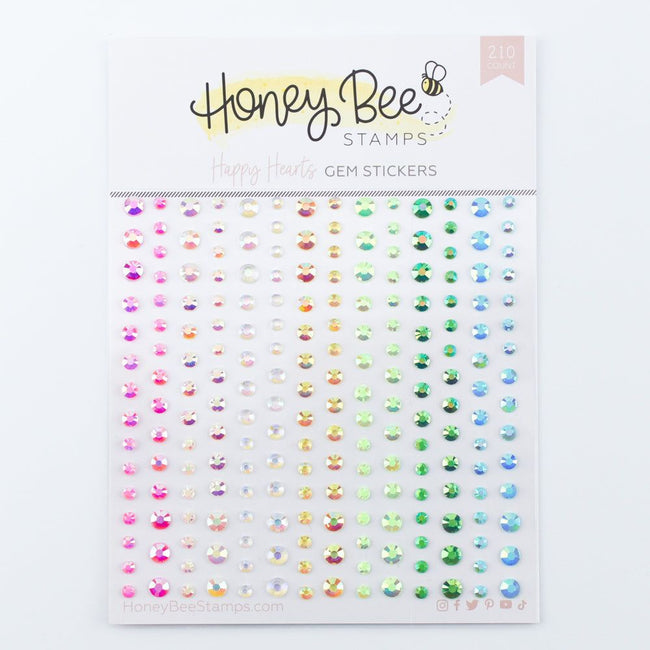Happy Hearts Gem Stickers - 210 Count - Honey Bee Stamps