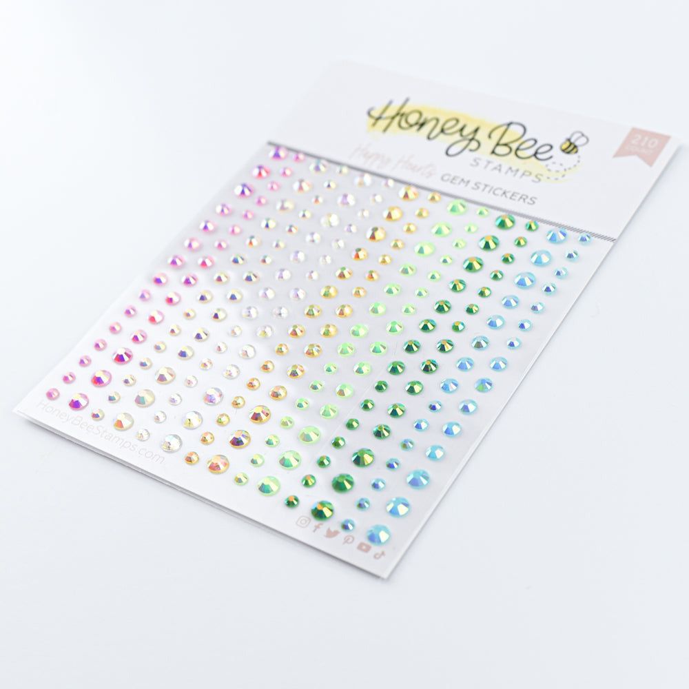 Happy Hearts Gem Stickers - 210 Count - Honey Bee Stamps